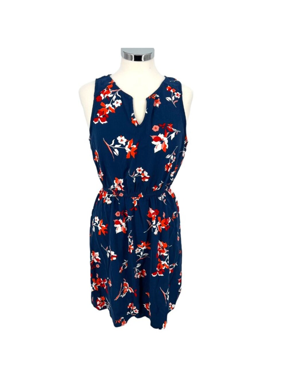 41 Hawthorn Floral Print Sleeveless Dress Blue Red Sleeveless Size Medium NWT